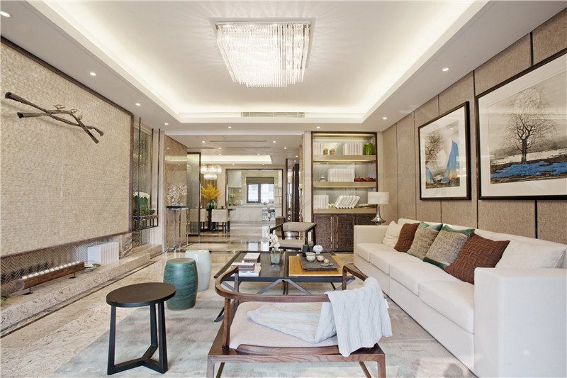 鄭州別墅裝修新中式新色彩，清雅東方居所