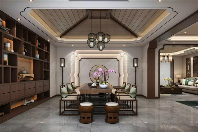 美的讓外國人看呆的中式茶裝修，東易力天裝飾*美中式茶室分享